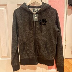 Roots Women’s Black Zip-Up Logo Hoodie (NEW)